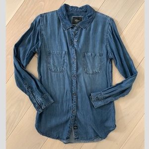 Rails Denim Chambray Collared Shirt - Small
